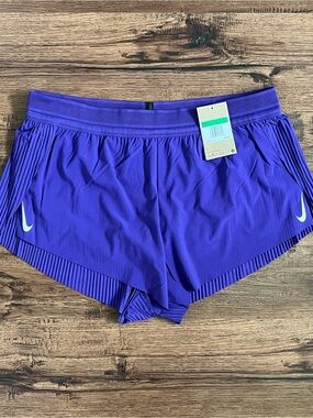 Nike AeroSwift Dri Fit ADV Mid Rise 3” Running Shorts ‘Purple’ (size wmns XL)